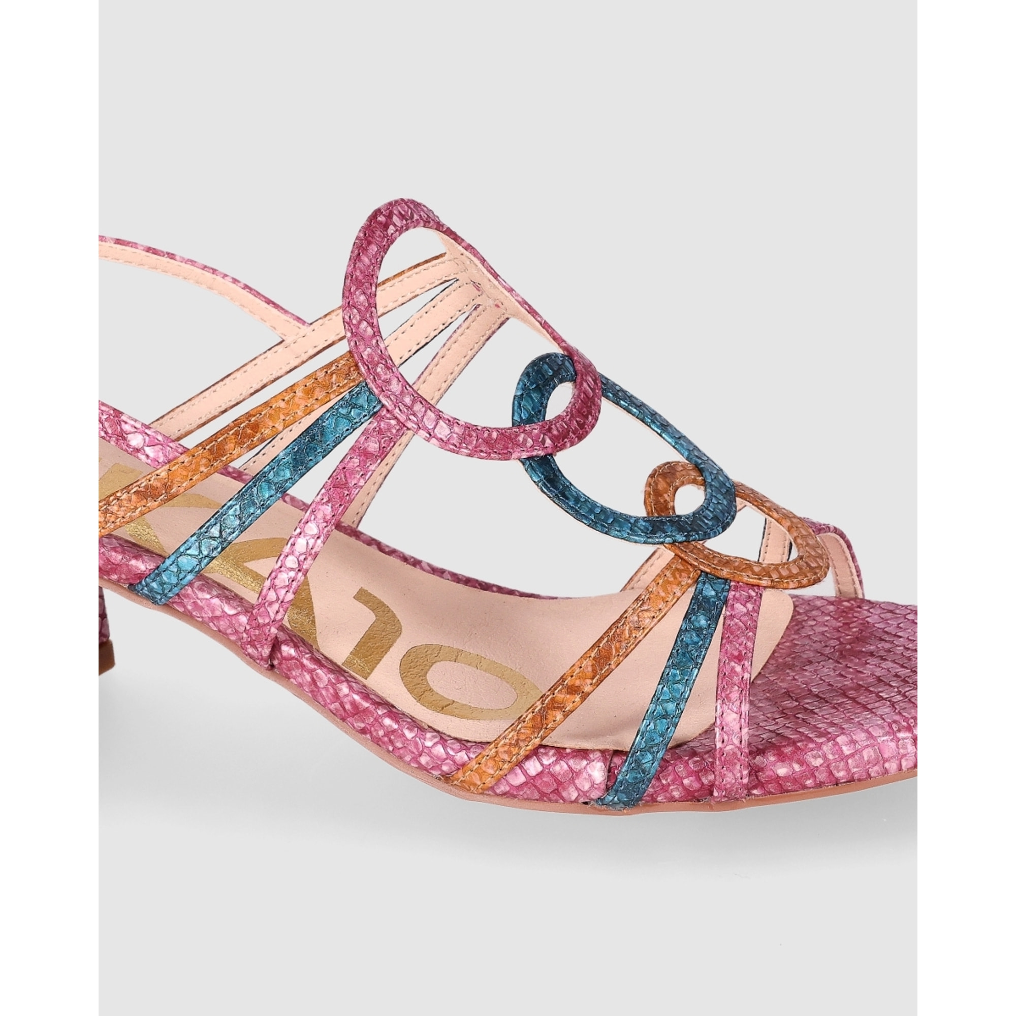 Sandalias de Piel Sintética - Multicolor - Tacón: 5 cm
