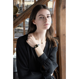 Collana U.S. Polo Assn. In metallo dorato con smalto nero e cristalli