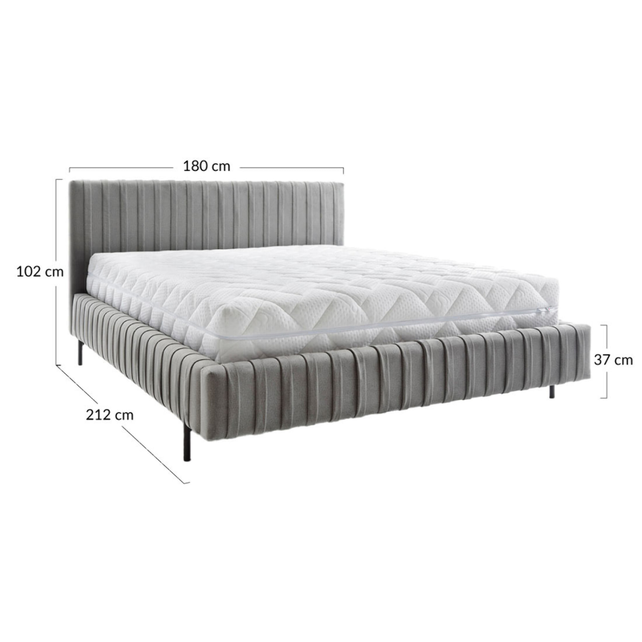 Flavio - lit coffre - 160x200 cm - sommier inclus - en simili - Vert