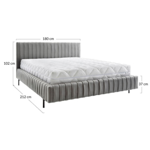 Flavio - lit coffre - 160x200 cm - sommier inclus - en simili - Vert