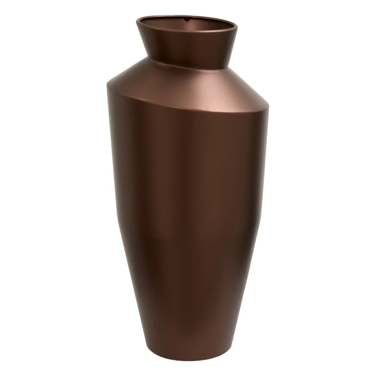 Vase en métal Barrel H.40cm chocolat