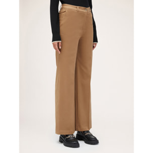 Motivi - Pantalón modelo palazzo de gabardina - Beige