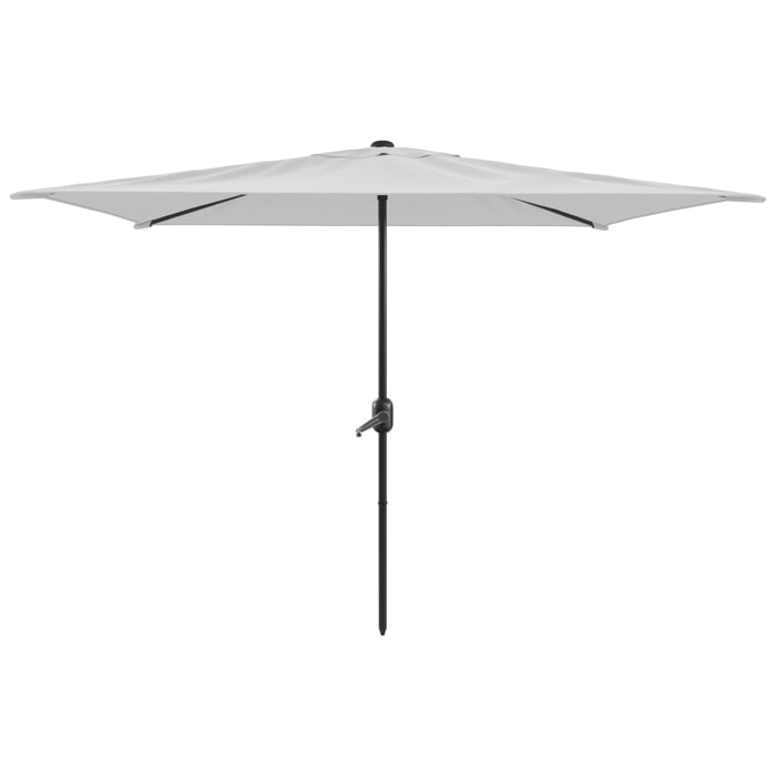 Ombrellone Rettangolare 3x2 M Da Giardino Parasole Per Balcone Con Air Vent Apertura A Manovella Anti UV Idrorepellente Mare Spiaggia Piscina Bianco