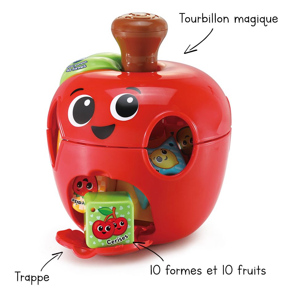 Tourni pomme des formes (plastique réutilisé) - rouge - dès 12 mois