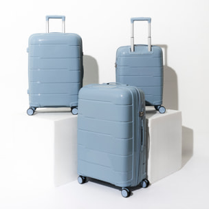 Lot de 3 Valises - JET LAG - Madrid - Rigides - Bleu Gris
