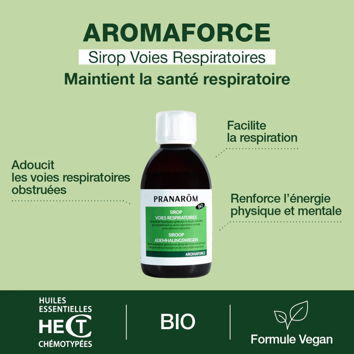 Pranarom - Sirop pour les voies respiratoires - Bio - 225 ml