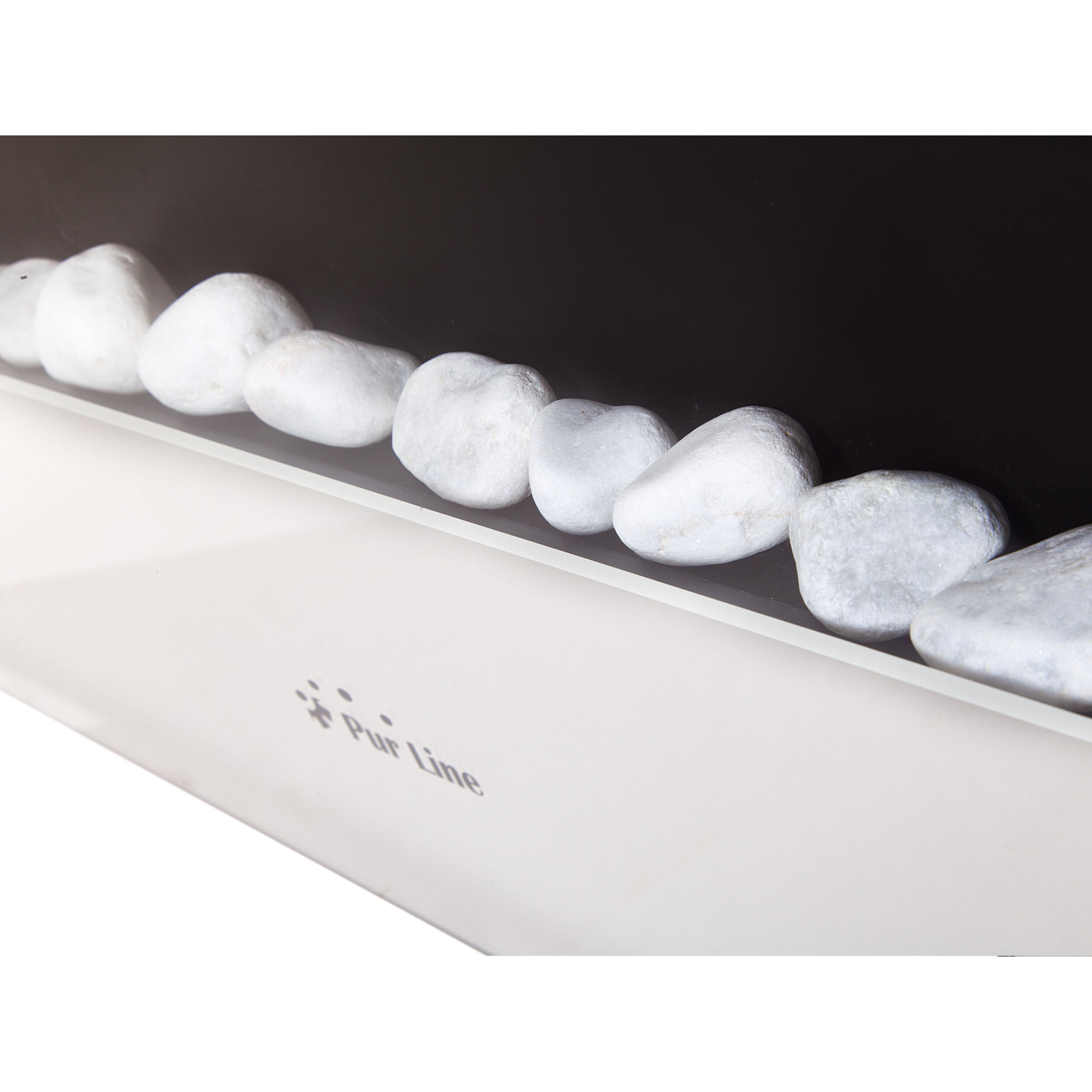 Cheminée électrique en verre trempé effet miroir avec télécommande