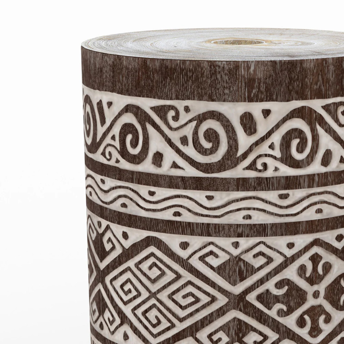 Ensemble parasol en macramé et pied de parasol en bois de suar - Fakélé