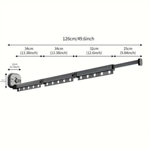 Séchoir à linge mural PYTHON 125cm