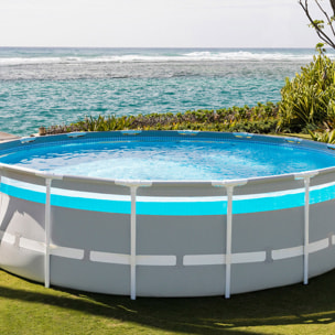 Intex Piscina Prisma Frame Clearview rotonda con Pompa Filtro, Scaletta e Teli, 488x122 cm