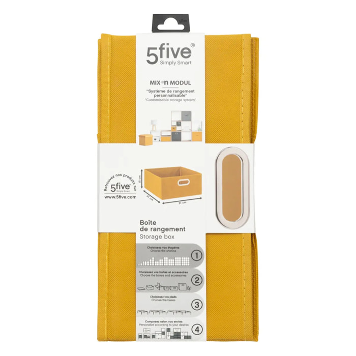 Panier velours 31x15cm "Mix N' Modul" jaune moutarde