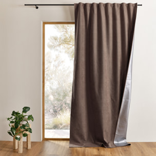 Rideau thermique accroche 3 en 1 occultant et réflecteur de chaleur - Marron Brun