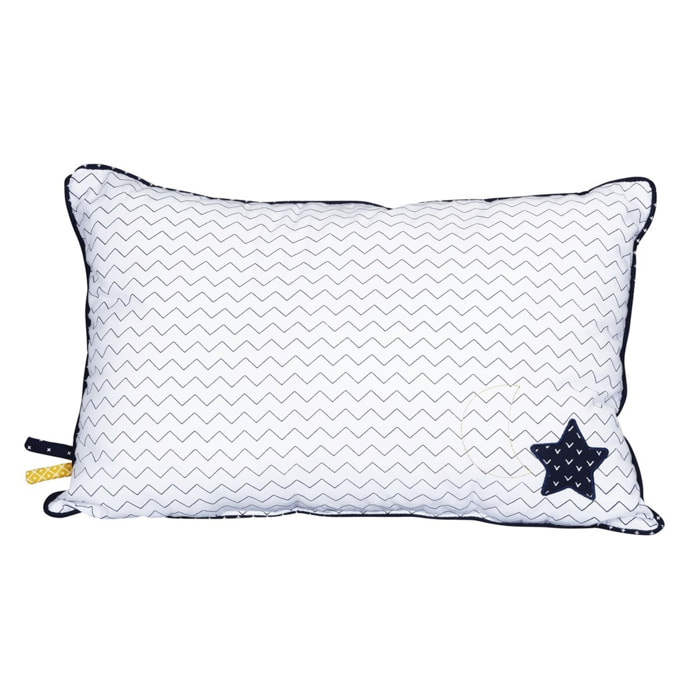 Coussin rectangulaire en coton blanc