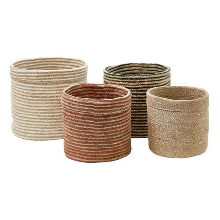 Lot de 4 paniers de rangement assortis Tito en jute