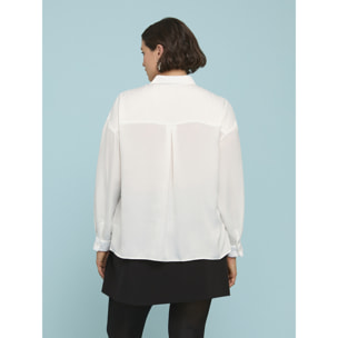 Fiorella Rubino - Camicia in raso dalla linea morbida e confortevole - Bianco