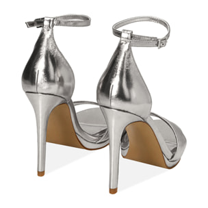 Sandalias laminadas plateadas