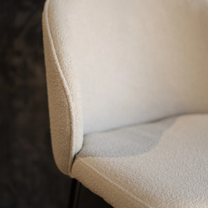 Lot de 2 chaises pour îlot central 66 cm en tissu bouclé beige - Groom