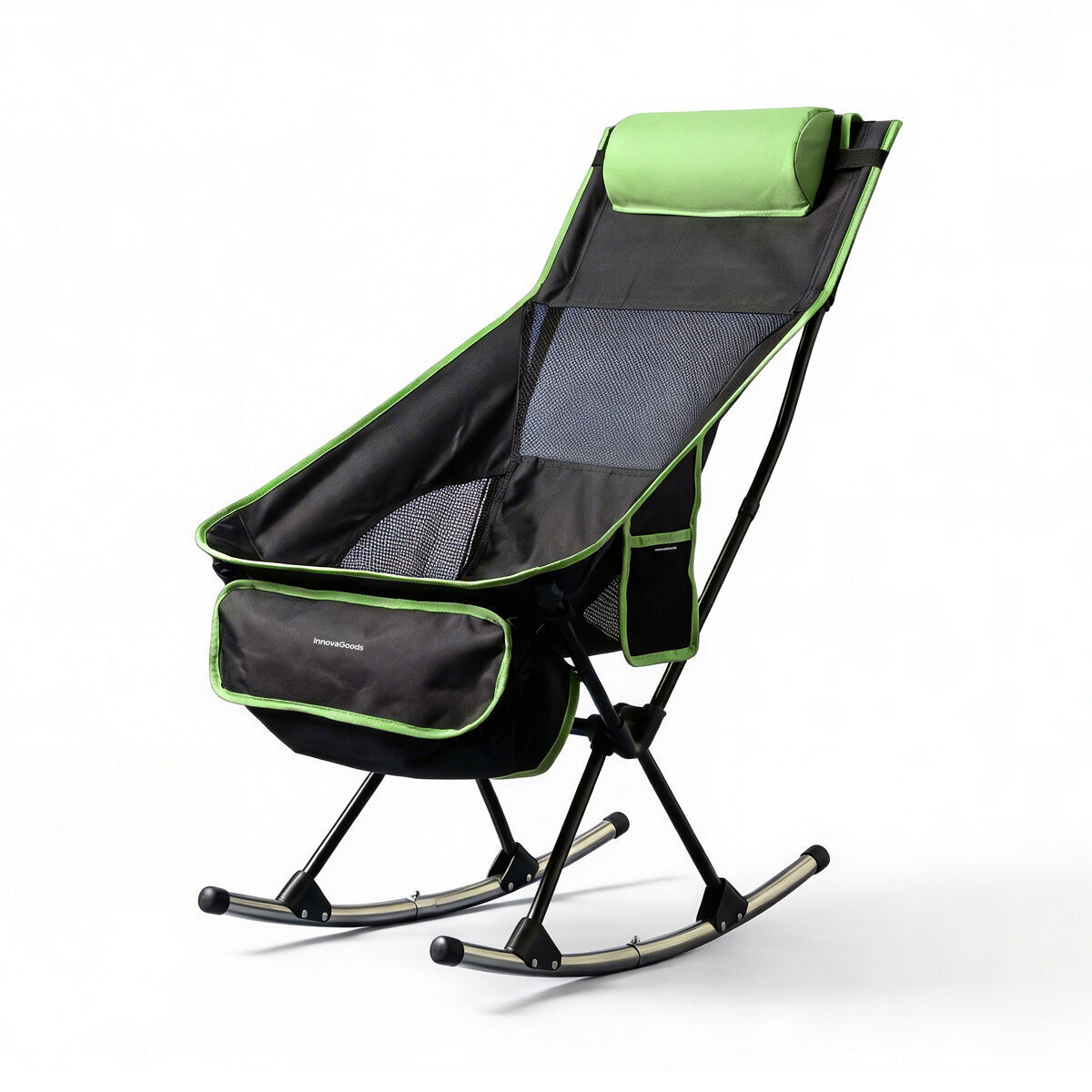 Silla Mecedora Plegable de Camping 2 en 1 con Bolsillo, Cojín y Bolsa de Transporte Trillow InnovaGoods