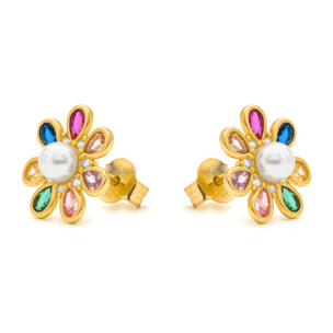 Pendientes Bosul acabado oro amarillo 18k