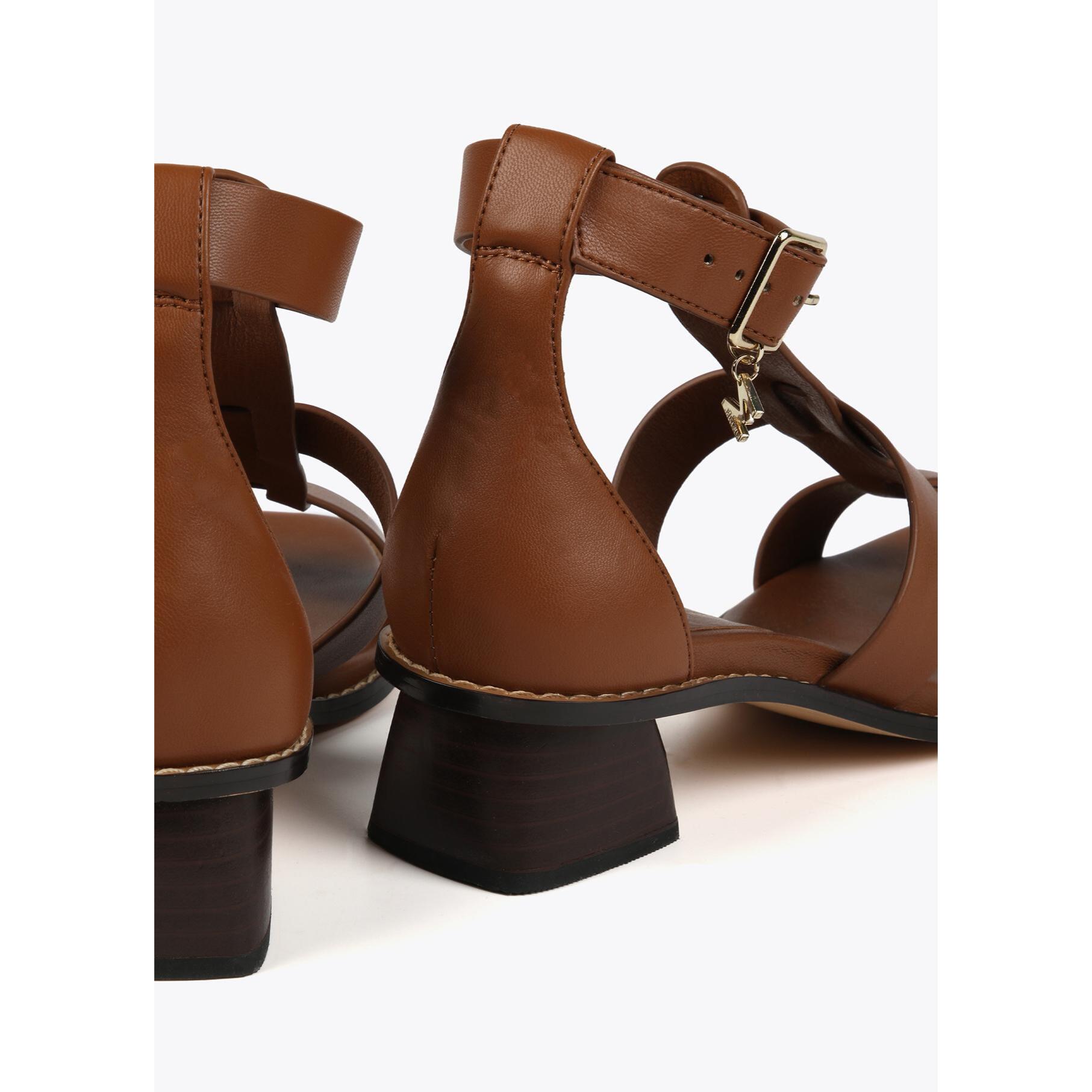 Sandali tacco effetto legno