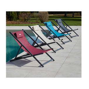 Lot de 2 chiliennes en aluminium - bleu canard - ATHOS