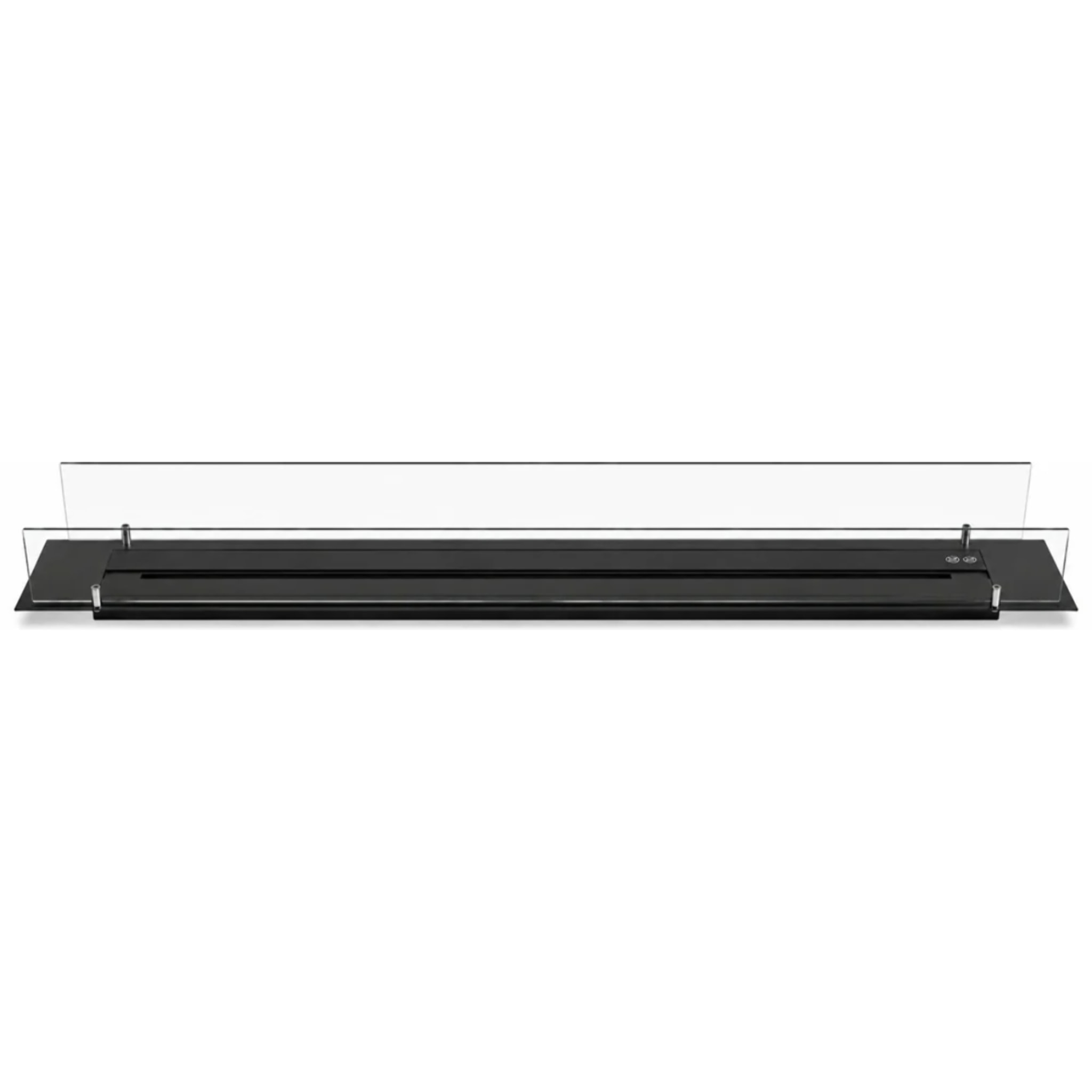 Topline - Bruciatore Per Camino A Bioetanolo 3lt Da Incasso 120x21x25 cm Black Edition in Acciaio