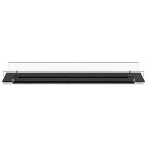 Topline - Bruciatore Per Camino A Bioetanolo 3lt Da Incasso 120x21x25 cm Black Edition in Acciaio