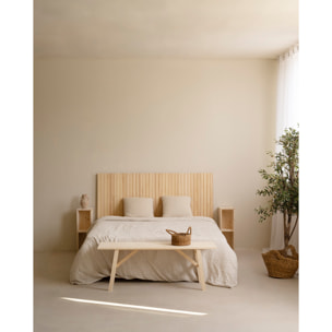 Cabecero ranurado de madera maciza tono natural de varias medidas