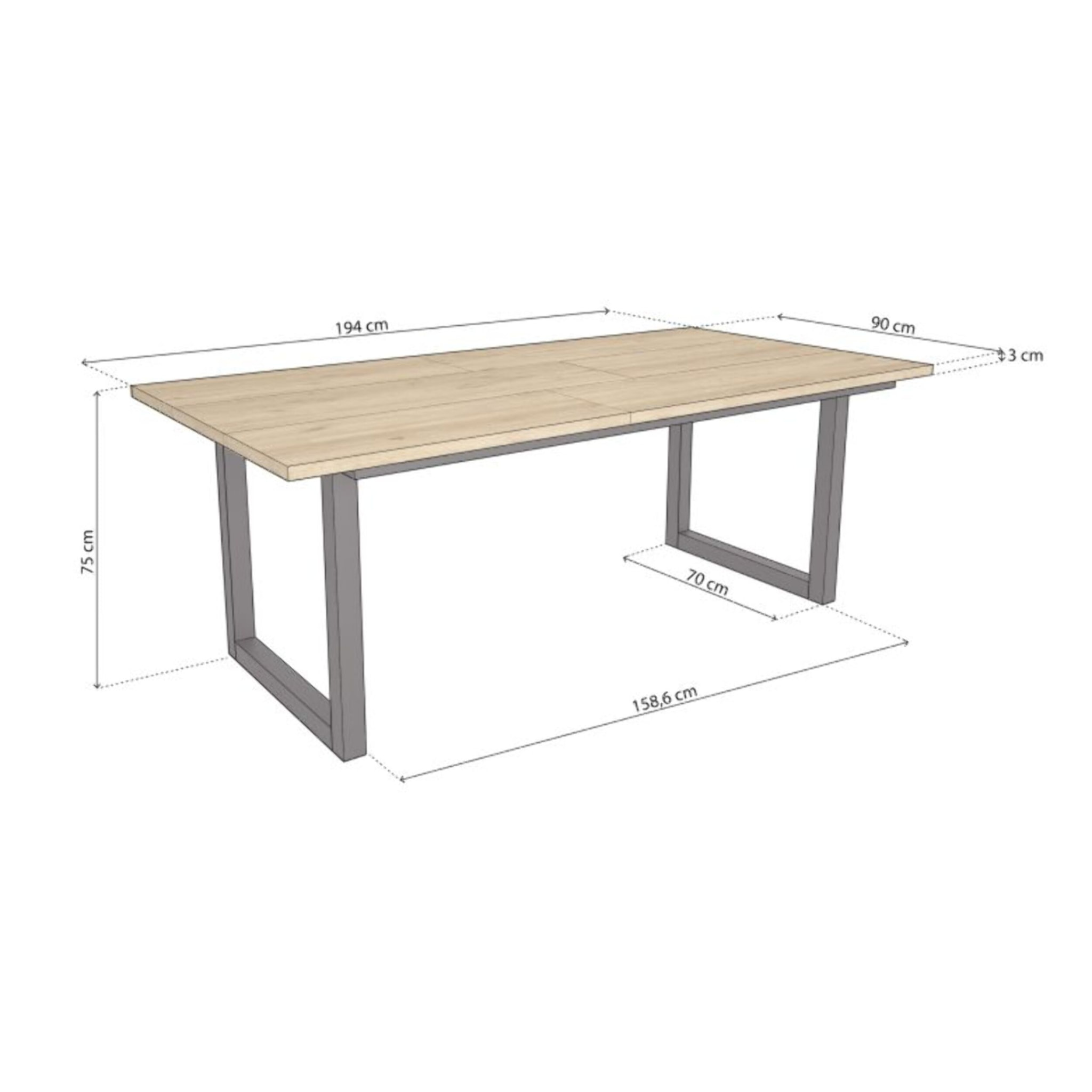 Mesa de comedor Altea 200 Roble Negro