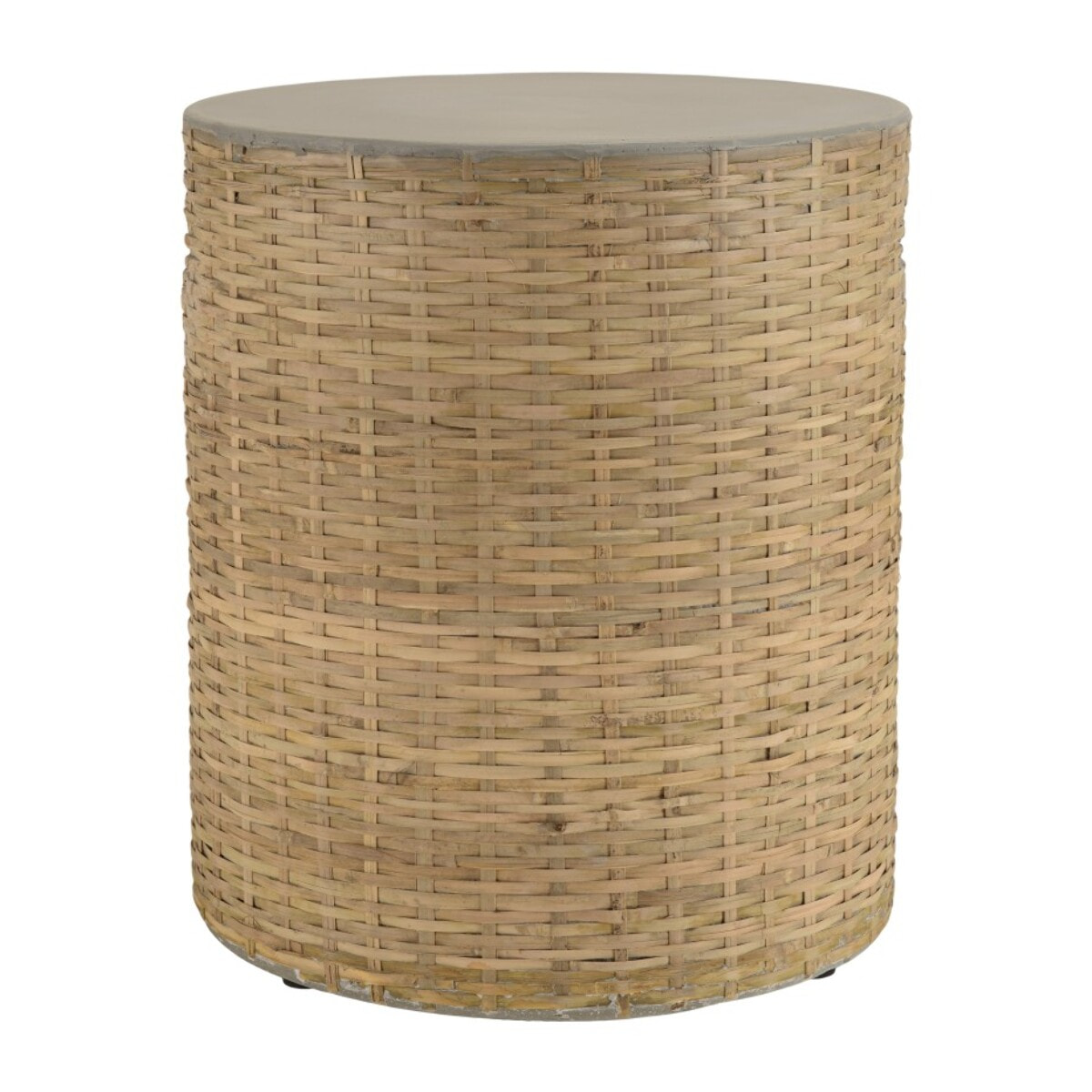 HECTOR - Table d'appoint ronde plateau en béton socle en bambou naturel