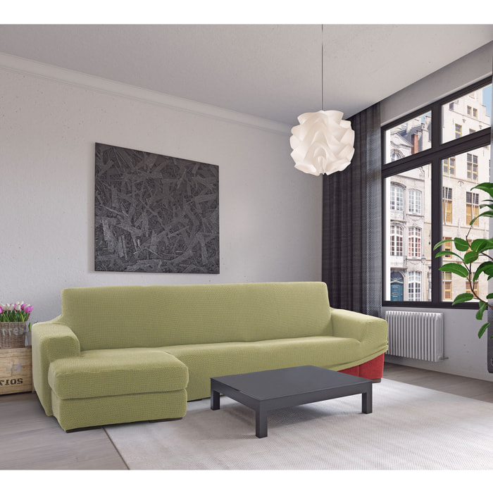 Funda para Chaise Longue izquierdo (visto de frente) brazo largo SÚPER ELÁSTICA modelo HELENA