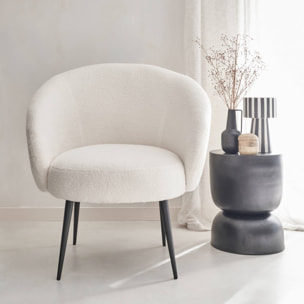 Fauteuil cosy design métal et bouclette HIMA