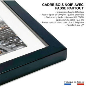 Poster madison square abstraction Affiche + cadre en bois - Noir
