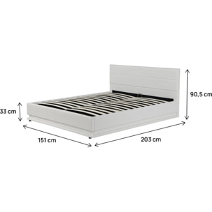 Lit LED avec coffre "Anastasia" - 140 x 190 cm - Blanc