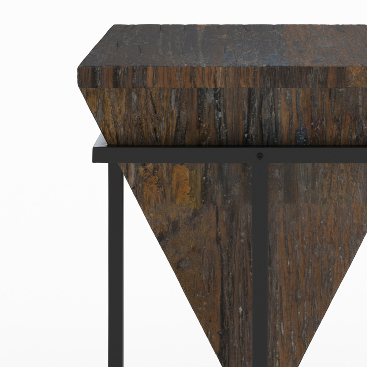 Petite table d'appoint en bois et métal - Shanghai