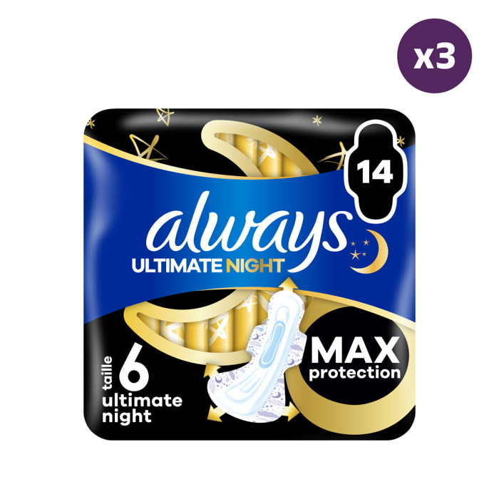 3x14 Serviettes Hygiéniques Always Ultra - Maxi Protection