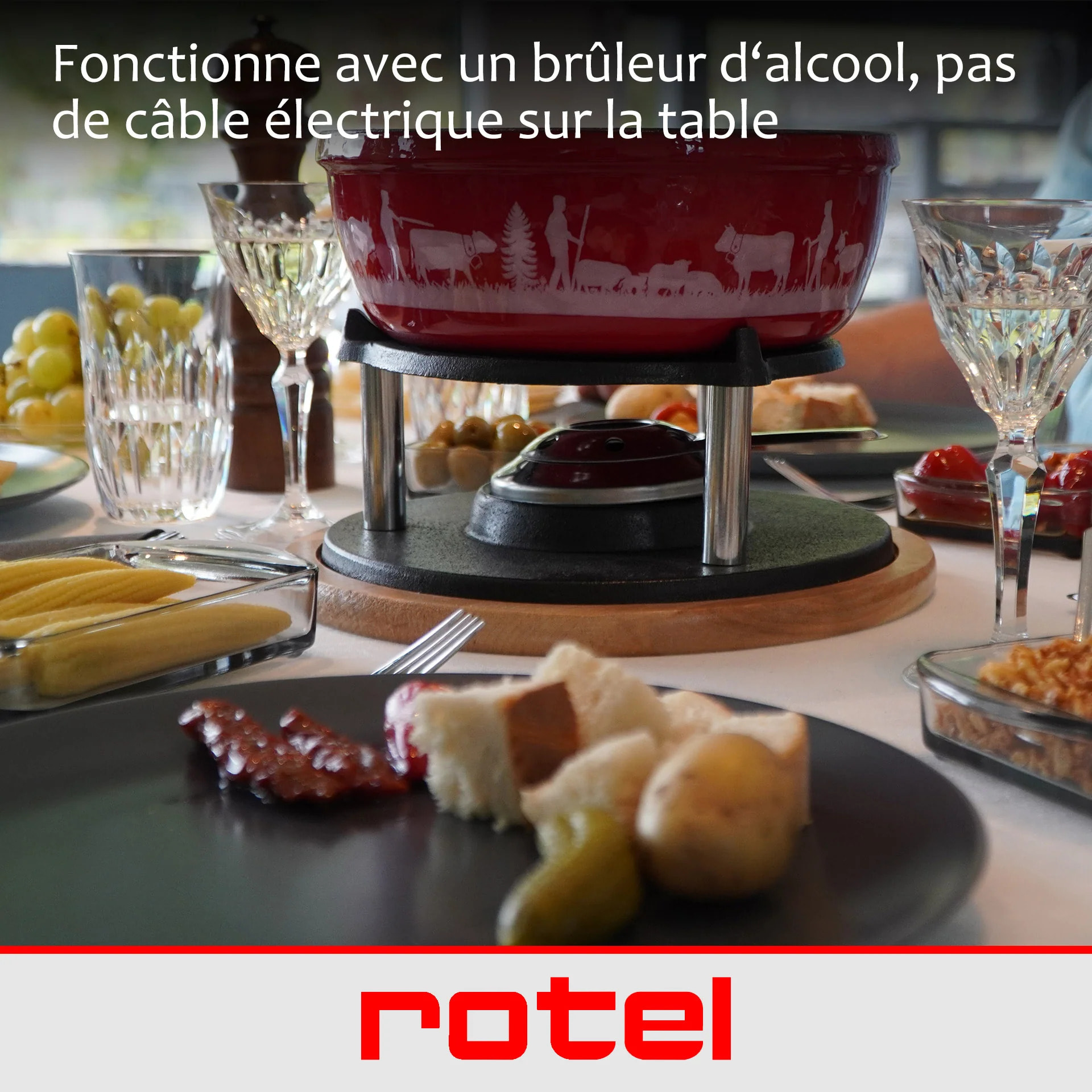 Service à fondue au fromage pour 6 personnes Rotel Swiss Tradition