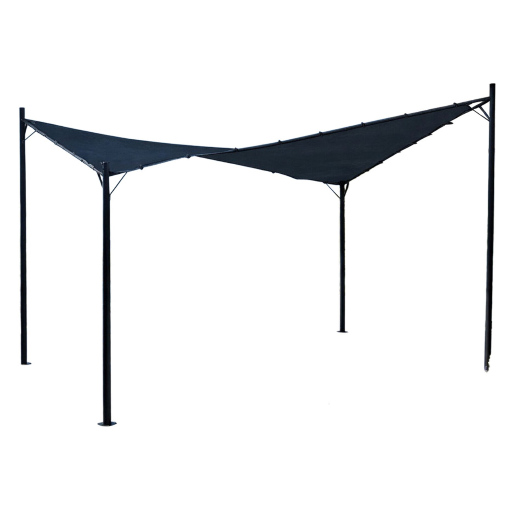 Tonnelle 3,5x3,5m - acier - gris anthracite - BUTTERFLY