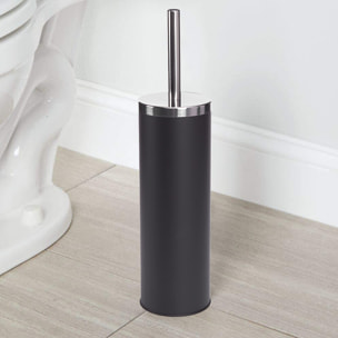 ESCOBILLA DE BAÑO METAL Y ACERO INOXIDABLE NEGRA