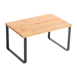 Estante de cocina ELIE 29,8x19,4x15,6cm en acero y bambú en color Negro