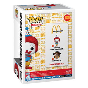 McDonalds Funko Pop! Icone Vinile Figura Compleanno Ronald McDonalds 9 Cm