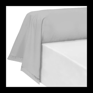 Taie de traversin percale de coton uni gris La percale francaise platine