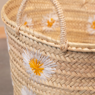 Panier de rangement marguerite - Naturel
