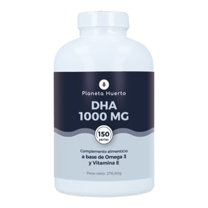 PLANETA HUERTO | Omega 3 DHA 1000 mg 150 Perlas - Omega 3 Alta Potencia para la Salud Cerebral, Visual y Fetal