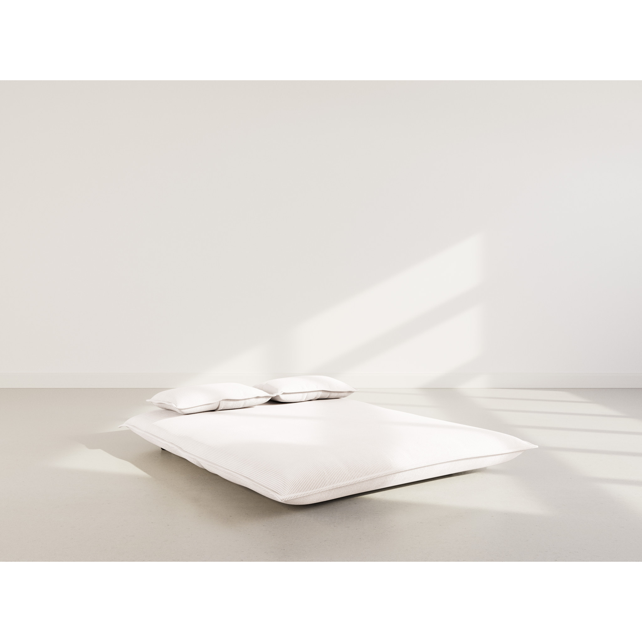 Candice - Banquette 2 places convertible clic-clac en velours côtelé - Beige