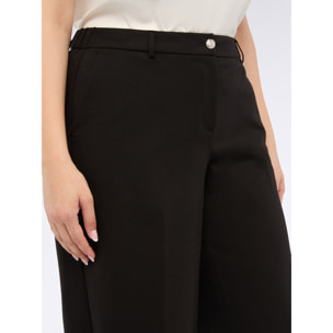 Fiorella Rubino - Pantalones bermudas en Punto Milano - Negro