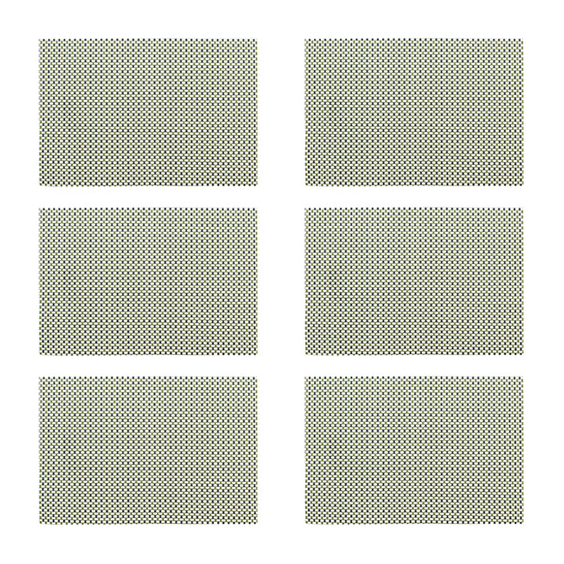 Lot de  6 sets de table tissé en PVC vert 45x30cm