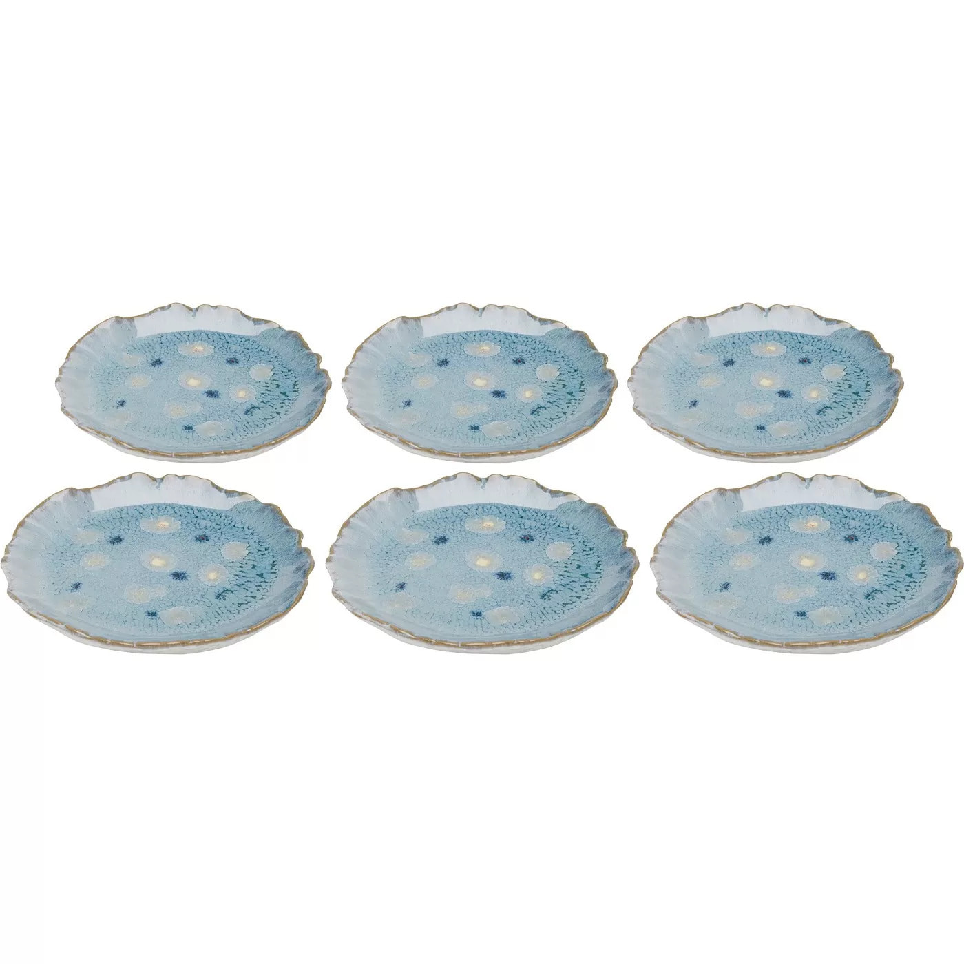 Assiettes Mina 14cm bleues set de 6 Kare Design