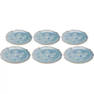 Assiettes Mina 14cm bleues set de 6 Kare Design