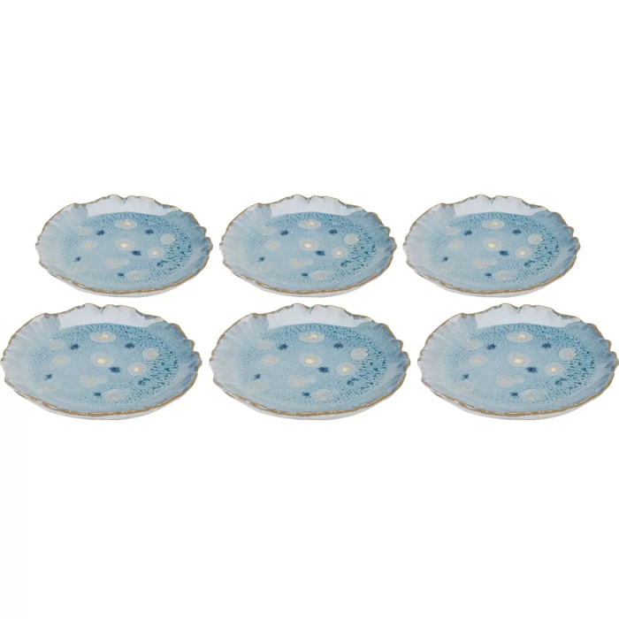 Assiettes Mina 14cm bleues set de 6 Kare Design